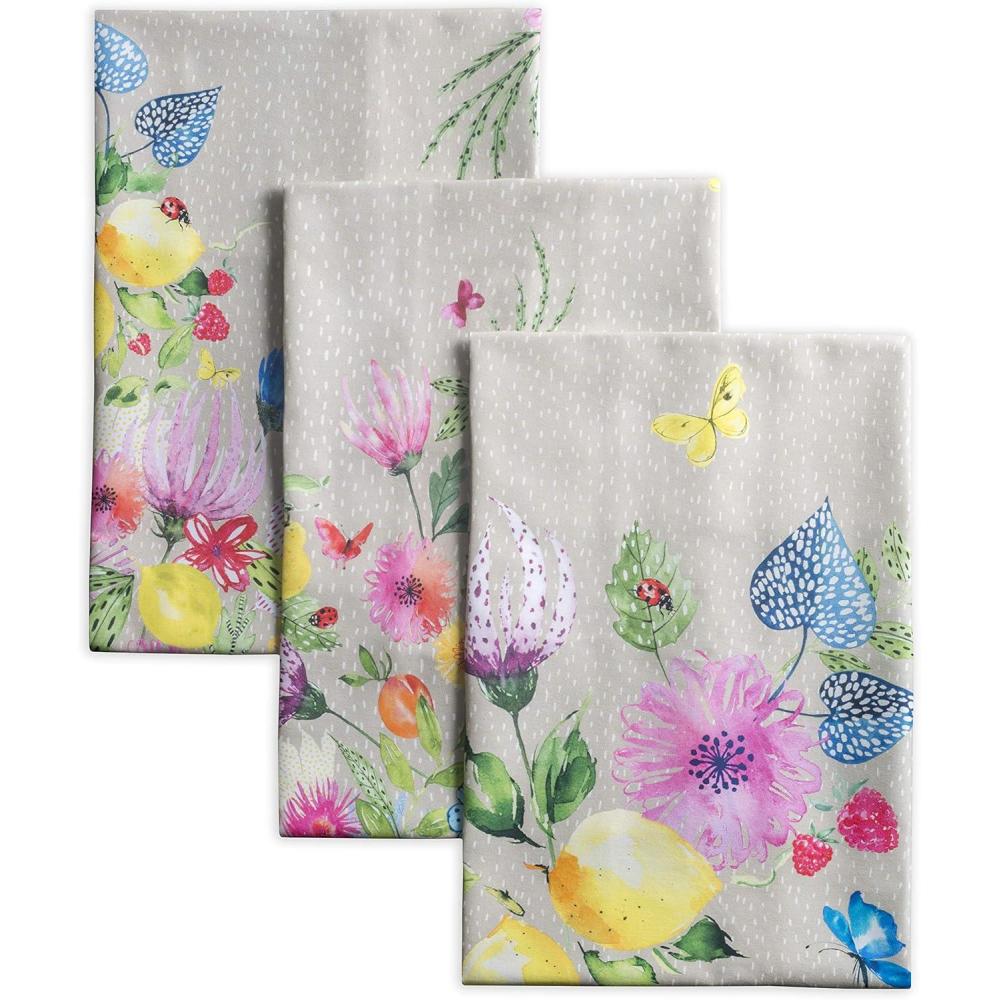 imageMaison d Hermine Kitchen Towels Set of 3 100 Cotton 20quot x 275quot Reusable Cloth Tea Dish Towels Absorbent with Hanging Loop for Kitchen Dining Thanksgiving Christmas Decorations Recolte17  Jardin Dete  Fog