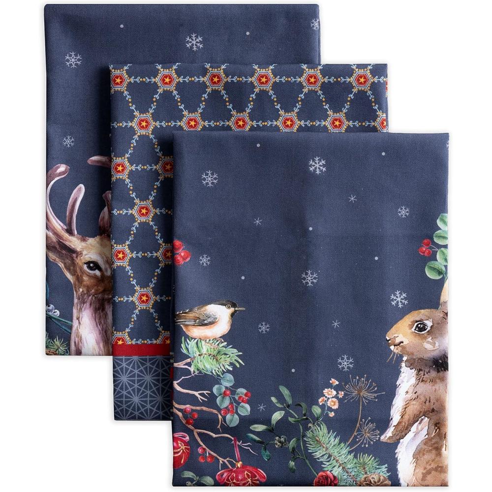 imageMaison d Hermine Kitchen Towels Set of 3 100 Cotton 20quot x 275quot Reusable Cloth Tea Dish Towels Absorbent with Hanging Loop for Kitchen Dining Thanksgiving Christmas Decorations Recolte04  Christmas Joy