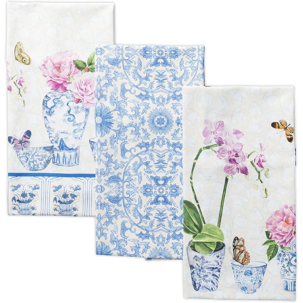 imageMaison d Hermine Kitchen Towels Set of 3 100 Cotton 20quot x 275quot Reusable Cloth Tea Dish Towels Absorbent with Hanging Loop for Kitchen Dining Thanksgiving Christmas Decorations Nila08  Canton