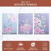 imageMaison d Hermine Kitchen Towels Set of 3 100 Cotton 20quot x 275quot Reusable Cloth Tea Dish Towels Absorbent with Hanging Loop for Kitchen Dining Thanksgiving Christmas Decorations Recolte10  Sweet Rose Lavender  Lush