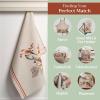 imageMaison d Hermine Kitchen Towels Set of 3 100 Cotton 20quot x 275quot Reusable Cloth Tea Dish Towels Absorbent with Hanging Loop for Kitchen Dining Thanksgiving Christmas Decorations Recolte12  Recolte