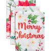 imageMaison d Hermine Kitchen Towels Set of 3 100 Cotton 20quot x 275quot Reusable Cloth Tea Dish Towels Absorbent with Hanging Loop for Kitchen Dining Thanksgiving Christmas Decorations Nila13  Poinsettia Christmas