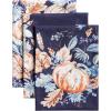 imageMaison d Hermine Kitchen Towels Set of 3 100 Cotton 20quot x 275quot Reusable Cloth Tea Dish Towels Absorbent with Hanging Loop for Kitchen Dining Thanksgiving Christmas Decorations Nila14  Pumpkin Blues