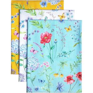 imageMaison d Hermine Kitchen Towels Set of 3 100 Cotton 20quot x 275quot Reusable Cloth Tea Dish Towels Absorbent with Hanging Loop for Kitchen Dining Thanksgiving Christmas Decorations Nila29  Just Floral