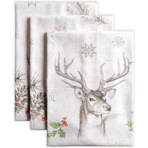 imageMaison d Hermine Kitchen Towels Set of 3 100 Cotton 20quot x 275quot Reusable Cloth Tea Dish Towels Absorbent with Hanging Loop for Kitchen Dining Thanksgiving Christmas Decorations Recolte20  Christmas Dew