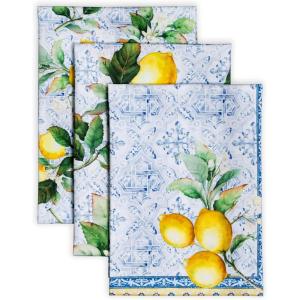 imageMaison d Hermine Kitchen Towels Set of 3 100 Cotton 20quot x 275quot Reusable Cloth Tea Dish Towels Absorbent with Hanging Loop for Kitchen Dining Thanksgiving Christmas Decorations Recolte22  Citrus