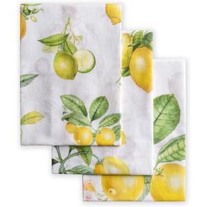 imageMaison d Hermine Kitchen Towels Set of 3 100 Cotton 20quot x 275quot Reusable Cloth Tea Dish Towels Absorbent with Hanging Loop for Kitchen Dining Thanksgiving Christmas Decorations Nila05  Limoncello