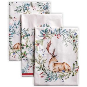 imageMaison d Hermine Kitchen Towels Set of 3 100 Cotton 20quot x 275quot Reusable Cloth Tea Dish Towels Absorbent with Hanging Loop for Kitchen Dining Thanksgiving Christmas Decorations Nila06  Holly Time