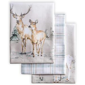 imageMaison d Hermine Kitchen Towels Set of 3 100 Cotton 20quot x 275quot Reusable Cloth Tea Dish Towels Absorbent with Hanging Loop for Kitchen Dining Thanksgiving Christmas Decorations Nila24  Deer in the Woods