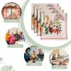 imageMaison d Hermine Cloth Napkins Set of 4 100 Cotton for Thanksgiving Christmas Decorations Everyday Reusable Square Fall Napkins Cloth Washable Dinner Party Christmas Joy 20quotx20quot11  Recolte