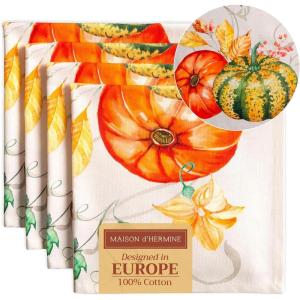 imageMaison d Hermine Cloth Napkins Set of 4 100 Cotton for Thanksgiving Christmas Decorations Everyday Reusable Square Fall Napkins Cloth Washable Dinner Party Christmas Joy 20quotx20quot19  Lumina