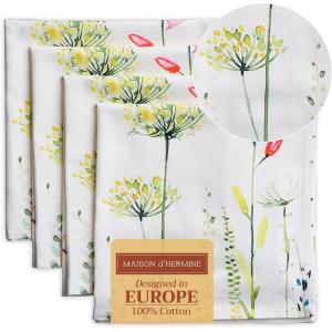 imageMaison d Hermine Cloth Napkins Set of 4 100 Cotton for Thanksgiving Christmas Decorations Everyday Reusable Square Fall Napkins Cloth Washable Dinner Party Christmas Joy 20quotx20quot08  Botanical Fresh