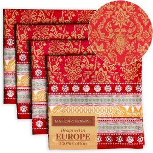 imageMaison d Hermine Cloth Napkins Set of 4 100 Cotton for Thanksgiving Christmas Decorations Everyday Reusable Square Fall Napkins Cloth Washable Dinner Party Christmas Joy 20quotx20quot29  Sofia