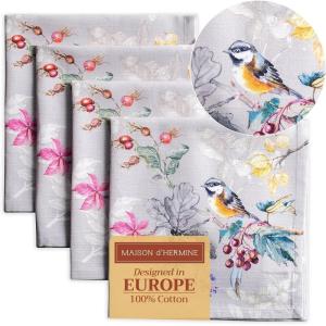imageMaison d Hermine Cloth Napkins Set of 4 100 Cotton for Thanksgiving Christmas Decorations Everyday Reusable Square Fall Napkins Cloth Washable Dinner Party Christmas Joy 20quotx20quot01  Equinoxe  Grey