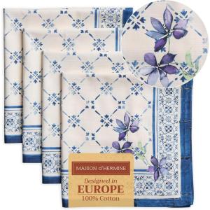 imageMaison d Hermine Cloth Napkins Set of 4 100 Cotton for Thanksgiving Christmas Decorations Everyday Reusable Square Fall Napkins Cloth Washable Dinner Party Christmas Joy 20quotx20quot03  Faience