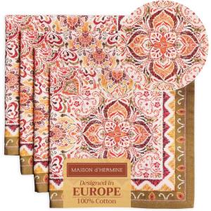 imageMaison d Hermine Cloth Napkins Set of 4 100 Cotton for Thanksgiving Christmas Decorations Everyday Reusable Square Fall Napkins Cloth Washable Dinner Party Christmas Joy 20quotx20quot26  Damask