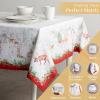 imageMaison d Hermine Table Cloth Rectangle Table 100 Cotton 60 x 120 Inches Fall Tablecloth Reusable Everyday Use for Thanksgiving Christmas Decorations Dining Farmhouse Party Christmas Tradition