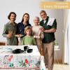 imageMaison d Hermine Table Cloth Rectangle Table 100 Cotton 60 x 120 Inches Fall Tablecloth Reusable Everyday Use for Thanksgiving Christmas Decorations Dining Farmhouse Party Morzine
