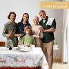 imageMaison d Hermine Table Cloth Rectangle Table 100 Cotton 60 x 120 Inches Fall Tablecloth Reusable Everyday Use for Thanksgiving Christmas Decorations Dining Farmhouse Party Christmas Tradition