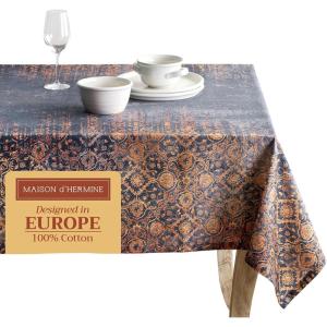 imageMaison d Hermine Table Cloth Rectangle Table 100 Cotton 60 x 120 Inches Fall Tablecloth Reusable Everyday Use for Thanksgiving Christmas Decorations Dining Farmhouse Party Imperfection
