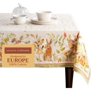imageMaison d Hermine Table Cloth Rectangle Table 100 Cotton 60 x 90 Inches Fall Tablecloth Reusable Everyday Use for Thanksgiving Christmas Decorations Dining Farmhouse Party Pumpkin Passion