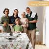 imageMaison d Hermine Table Cloth Rectangle Table 100 Cotton 60 x 108 Inches Fall Tablecloth Reusable Everyday Use for Thanksgiving Christmas Decorations Dining Farmhouse Party Christmas Dew