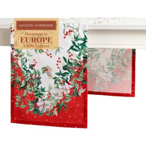 imageMaison d Hermine Table Runner 100 Cotton Single Layer Table Runners 72 inches Long for Thanksgiving Christmas Decorations Home Kitchen Dining Party Wedding Noel 145quot x 72quot