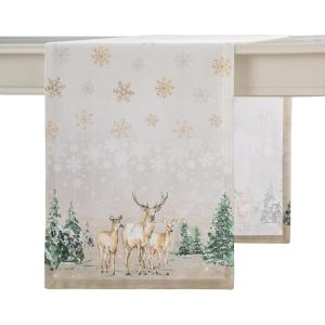 imageMaison d Hermine Table Runner 100 Cotton Single Layer Table Runners 72 inches Long for Thanksgiving Christmas Decorations Home Kitchen Dining Party Wedding Deer in The Woods 145quot x 72quot