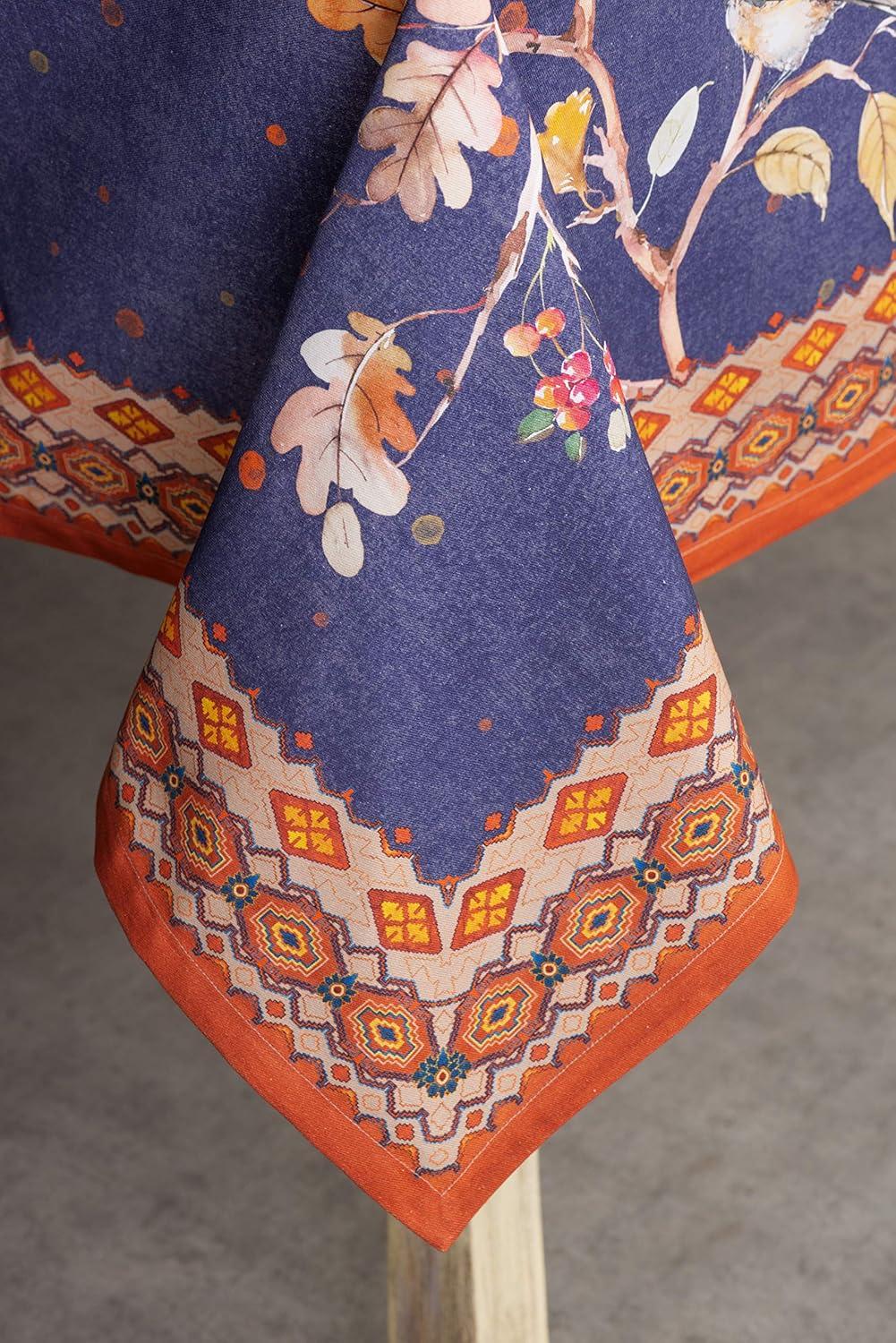 imageMaison d Hermine Table Cloth Rectangle Table 100 Cotton 60 x 108 Inches Fall Tablecloth Reusable Everyday Use for Thanksgiving Christmas Decorations Dining Farmhouse Party Kelim  Infinity