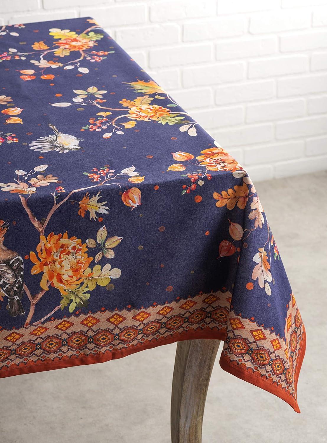 imageMaison d Hermine Table Cloth Rectangle Table 100 Cotton 60 x 108 Inches Fall Tablecloth Reusable Everyday Use for Thanksgiving Christmas Decorations Dining Farmhouse Party Kelim  Infinity