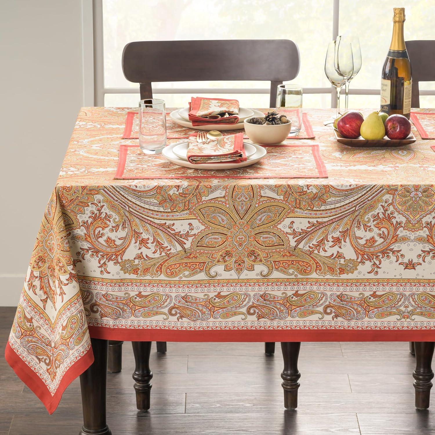 imageMaison d Hermine Table Cloth Rectangle Table 100 Cotton 60 x 108 Inches Tablecloth Reusable Decorative Everyday Use for Dining Room Farmhouse Home Party Festive ampamp Wedding  Kashmir Paisley