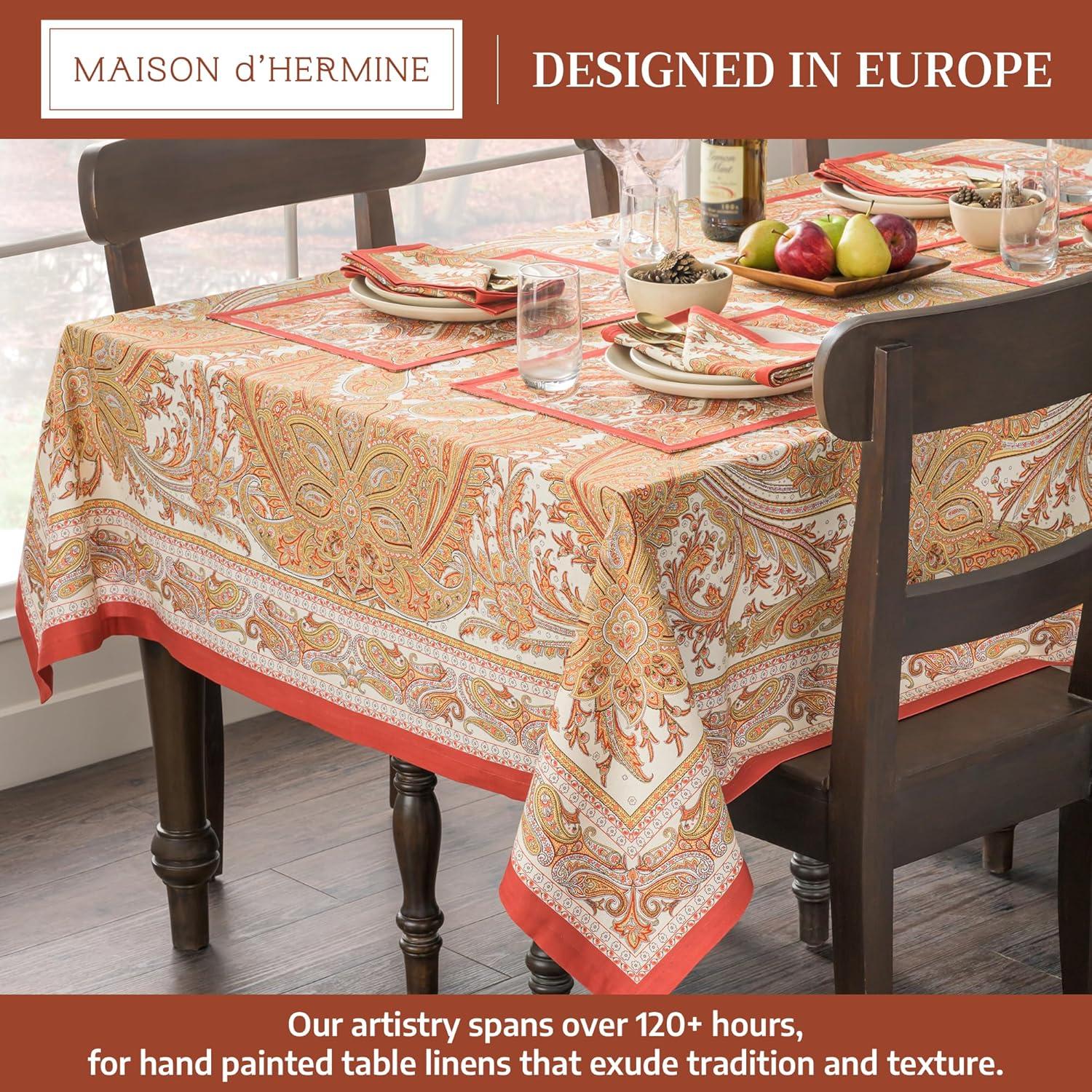 imageMaison d Hermine Table Cloth Rectangle Table 100 Cotton 60 x 108 Inches Tablecloth Reusable Decorative Everyday Use for Dining Room Farmhouse Home Party Festive ampamp Wedding  Kashmir Paisley