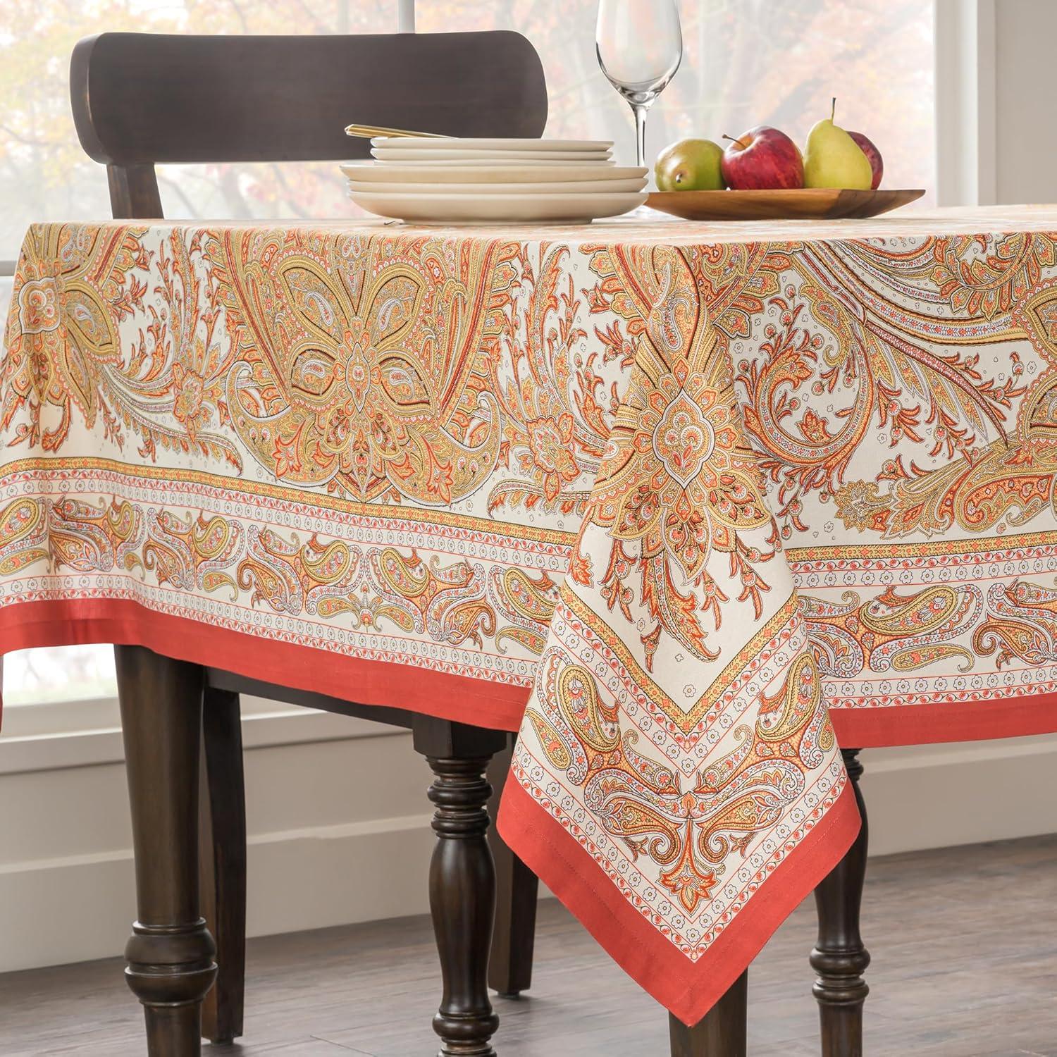 imageMaison d Hermine Table Cloth Rectangle Table 100 Cotton 60 x 108 Inches Tablecloth Reusable Decorative Everyday Use for Dining Room Farmhouse Home Party Festive ampamp Wedding  Kashmir Paisley