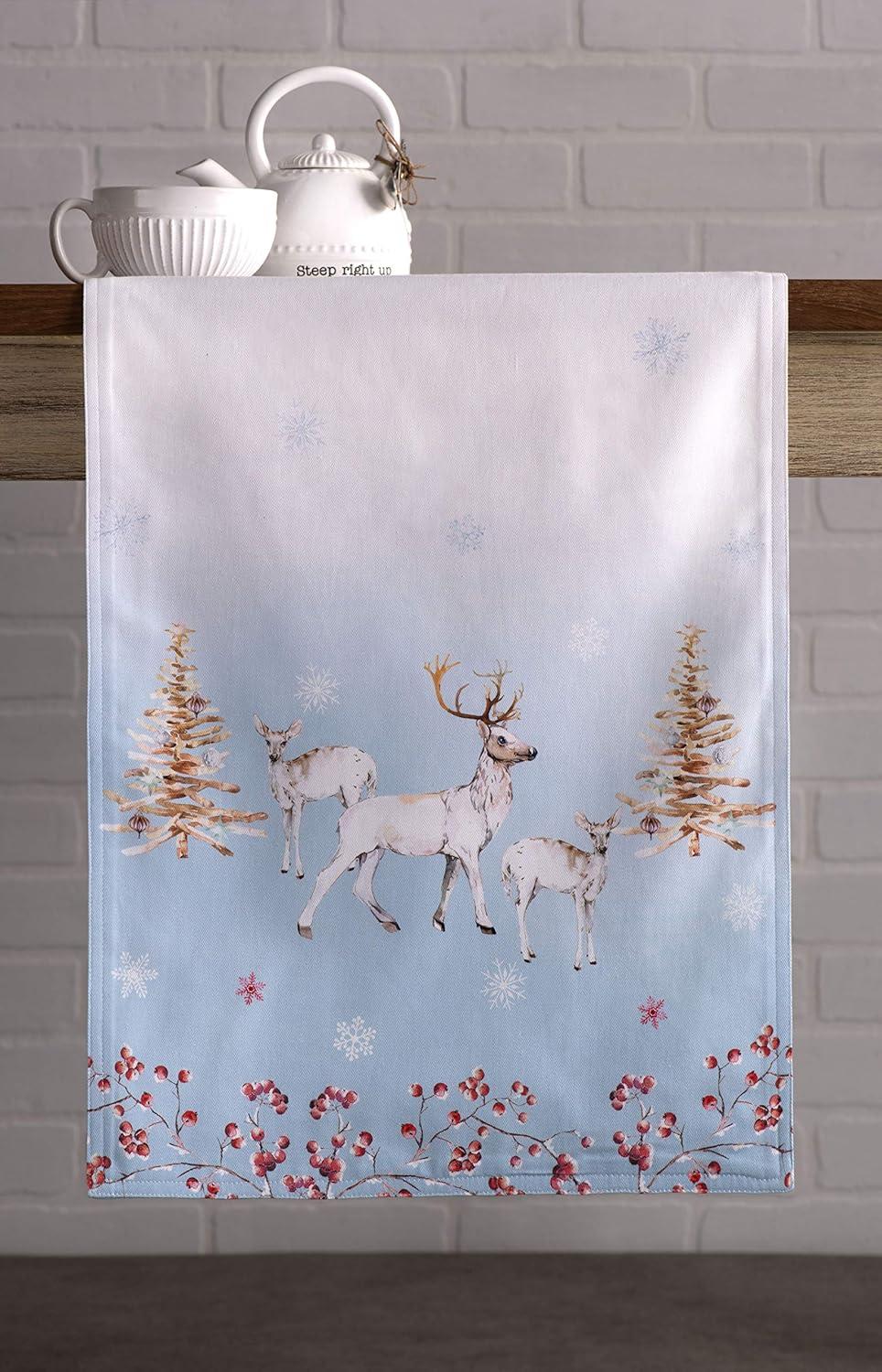 imageMaison d Hermine Table Runner 100 Cotton Double Layer Table Runners 72 inches Long for Thanksgiving Christmas Decorations Home Kitchen Dining Party Wedding Fairy Tale Forest 145quot x 72quot