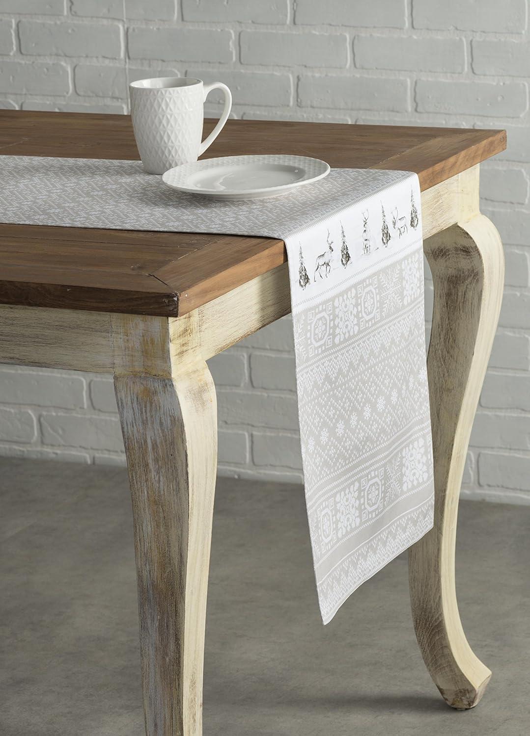 imageMaison d Hermine Table Runner 100 Cotton Double Layer Table Runners 72 inches Long for Thanksgiving Christmas Decorations Home Kitchen Dining Party Wedding Cozy Christmas 145quot x 72quot