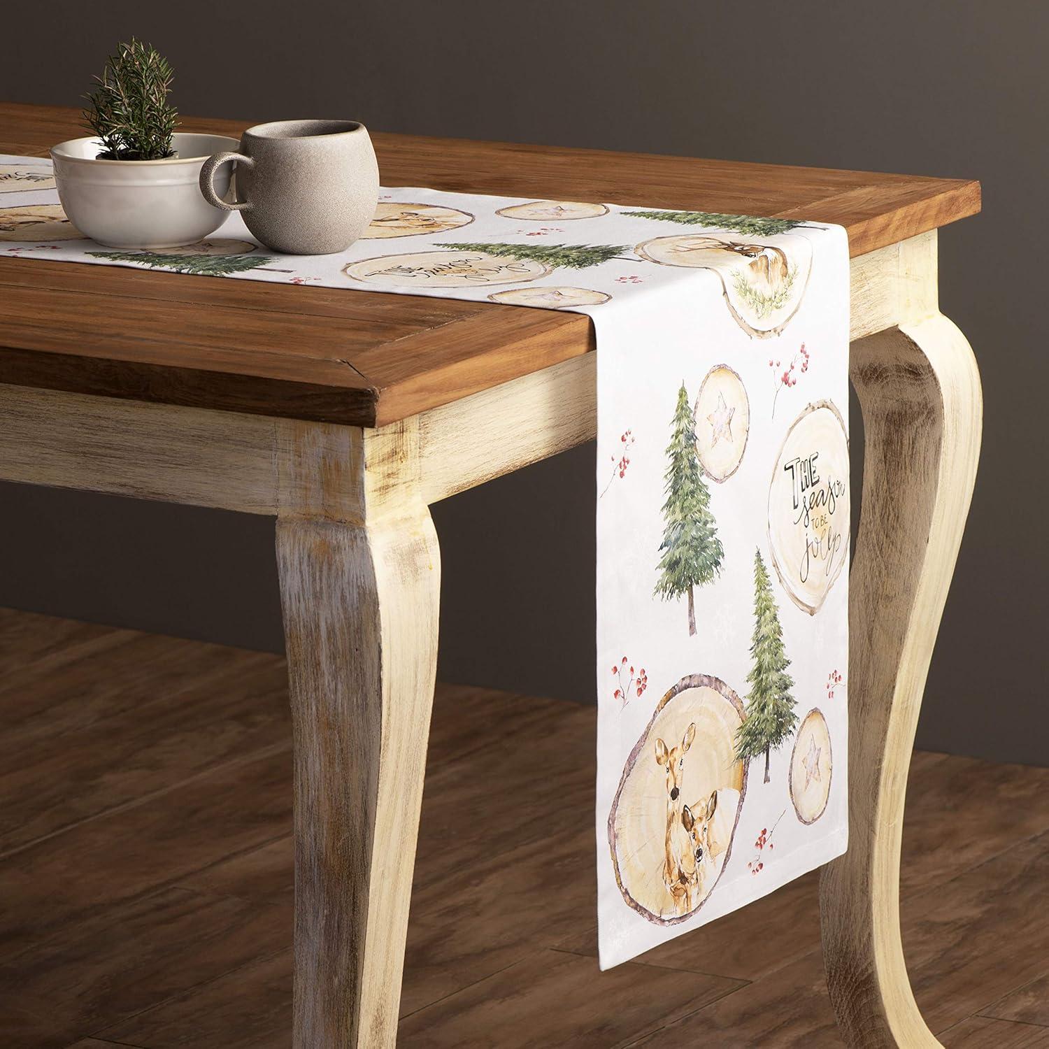 imageMaison d Hermine Table Runner 100 Cotton Double Layer Table Runners 72 inches Long for Thanksgiving Christmas Decorations Home Kitchen Dining Party Wedding Mountain Life 145quot x 72quot