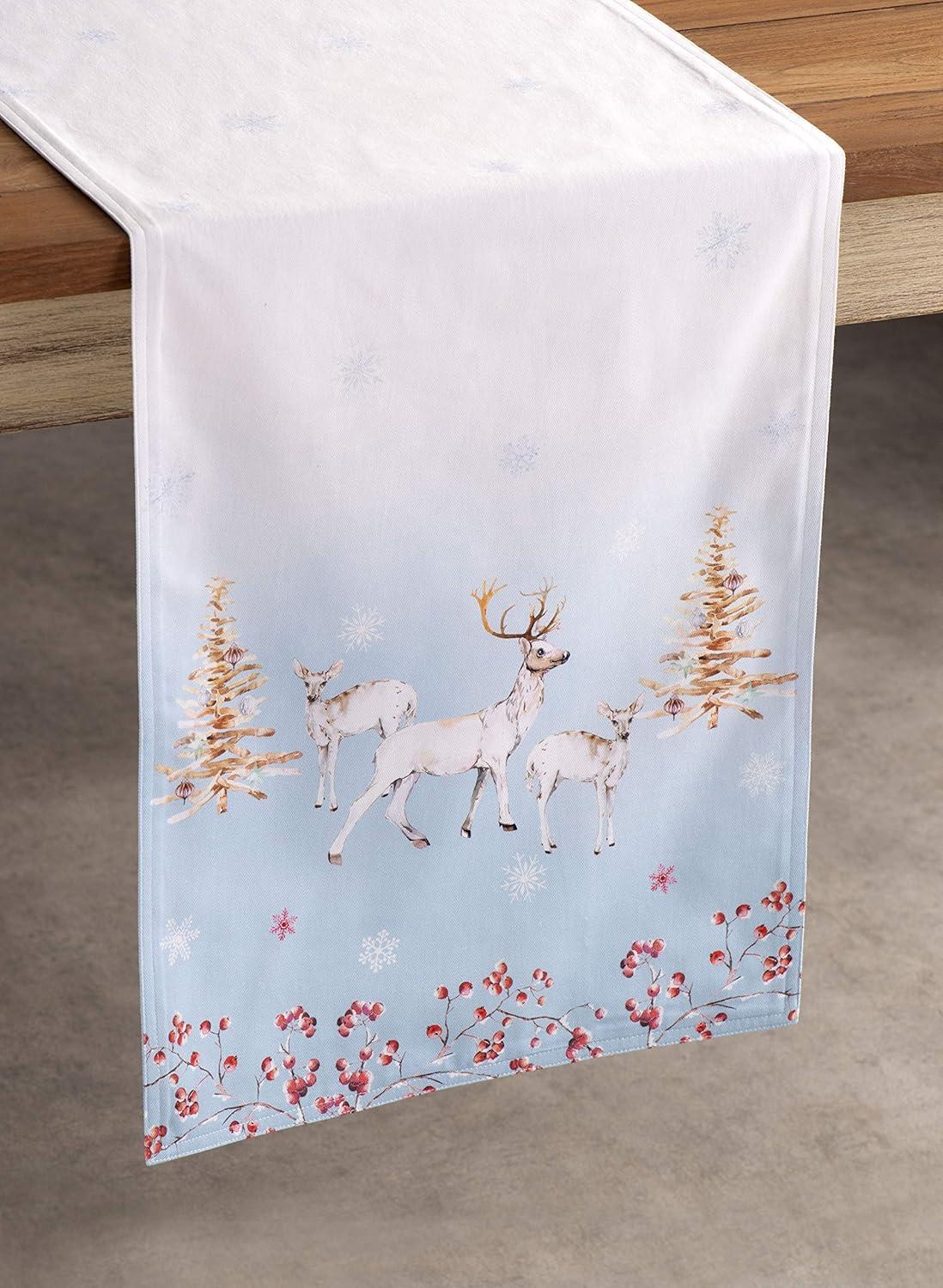 imageMaison d Hermine Table Runner 100 Cotton Double Layer Table Runners 72 inches Long for Thanksgiving Christmas Decorations Home Kitchen Dining Party Wedding Fairy Tale Forest 145quot x 72quot