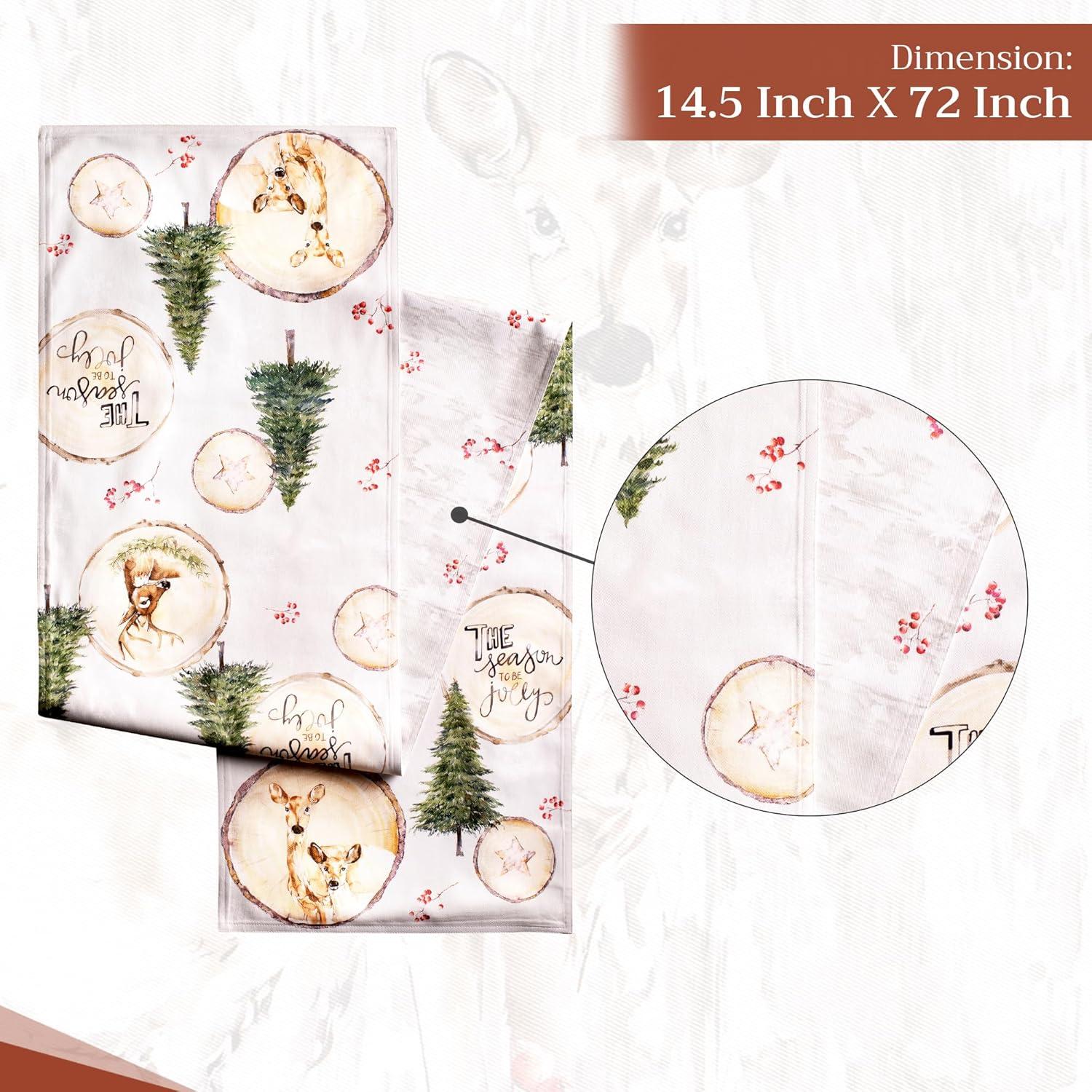 imageMaison d Hermine Table Runner 100 Cotton Double Layer Table Runners 72 inches Long for Thanksgiving Christmas Decorations Home Kitchen Dining Party Wedding Mountain Life 145quot x 72quot