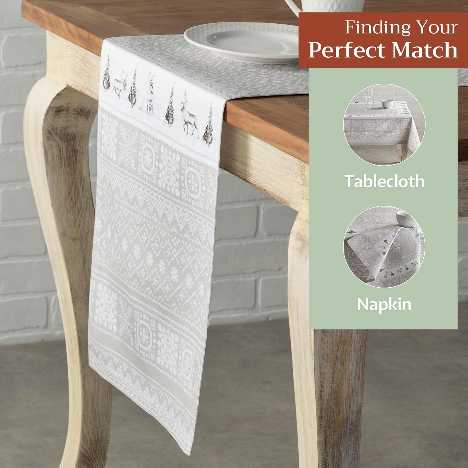 imageMaison d Hermine Table Runner 100 Cotton Double Layer Table Runners 72 inches Long for Thanksgiving Christmas Decorations Home Kitchen Dining Party Wedding Cozy Christmas 145quot x 72quot