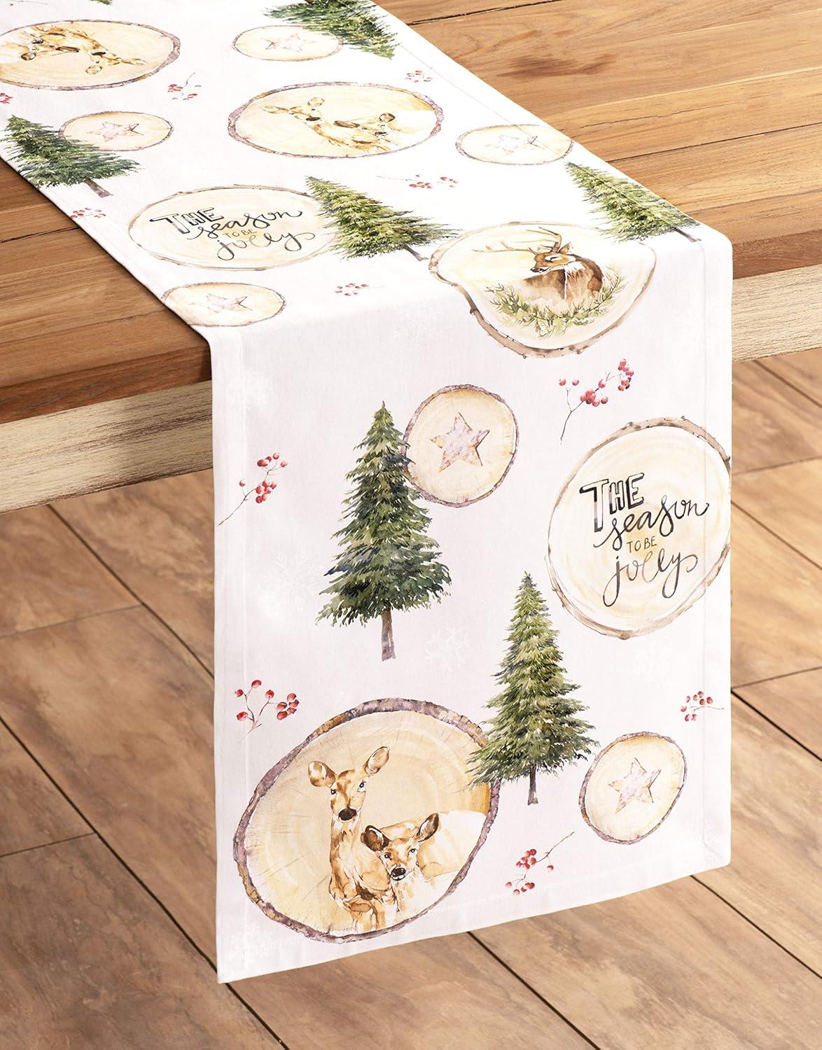 imageMaison d Hermine Table Runner 100 Cotton Single Layer Table Runners 36 inches Long for Thanksgiving Christmas Decorations Home Kitchen Dining Party Wedding Mountain Life 145quot x 36quot