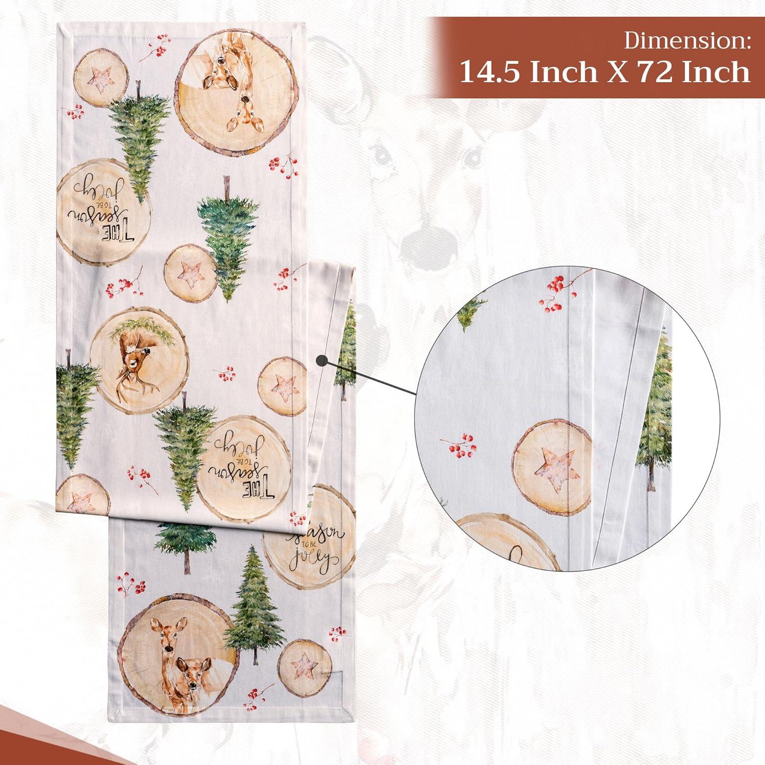 imageMaison d Hermine Table Runner 100 Cotton Single Layer Table Runners 72 inches Long for Thanksgiving Christmas Decorations Home Kitchen Dining Party Wedding Mountain Life 145quot x 72quot