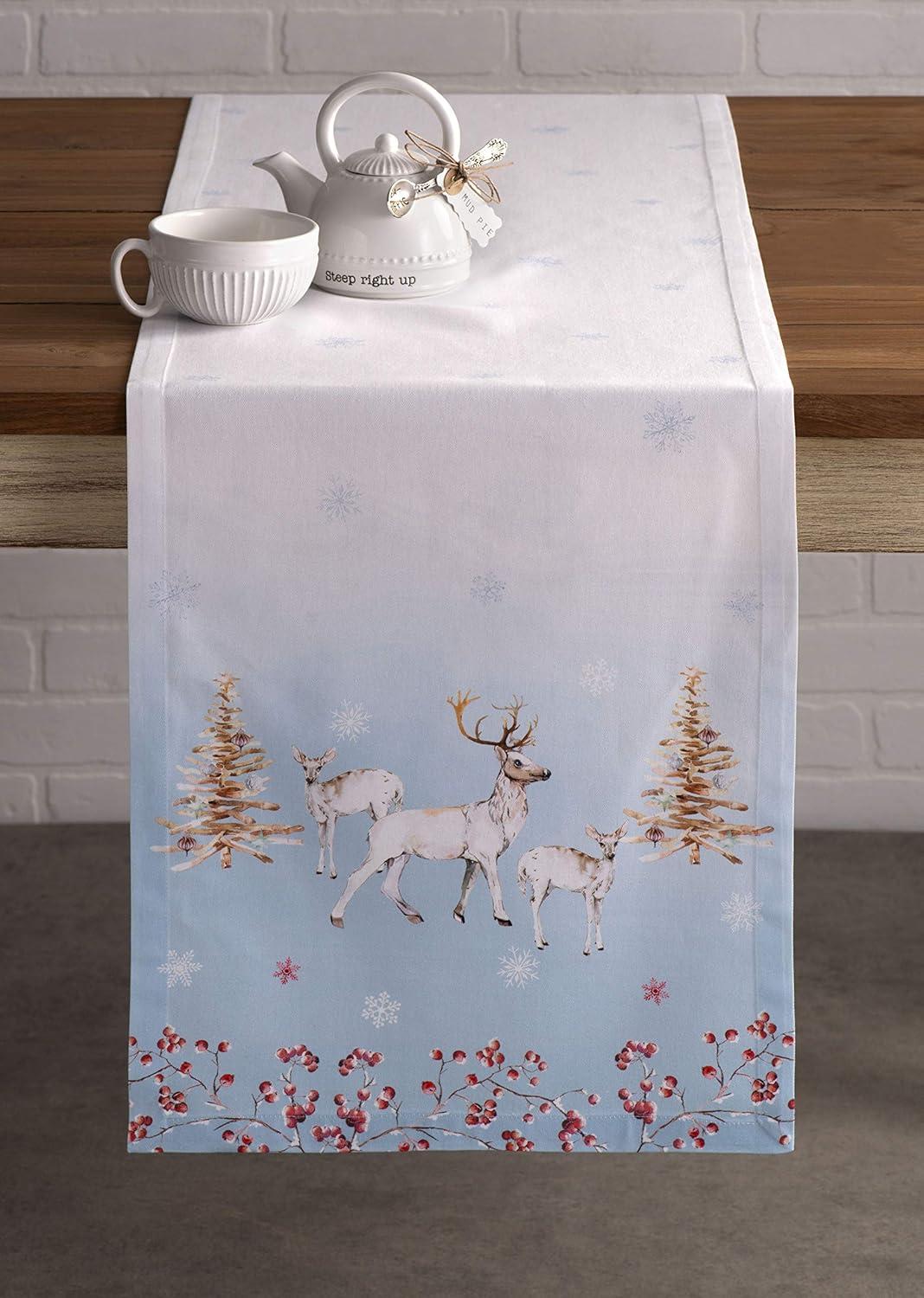 imageMaison d Hermine Table Runner 100 Cotton Single Layer Table Runners 72 inches Long for Thanksgiving Christmas Decorations Home Kitchen Dining Party Wedding Fairy Tale Forest 145quot x 72quot