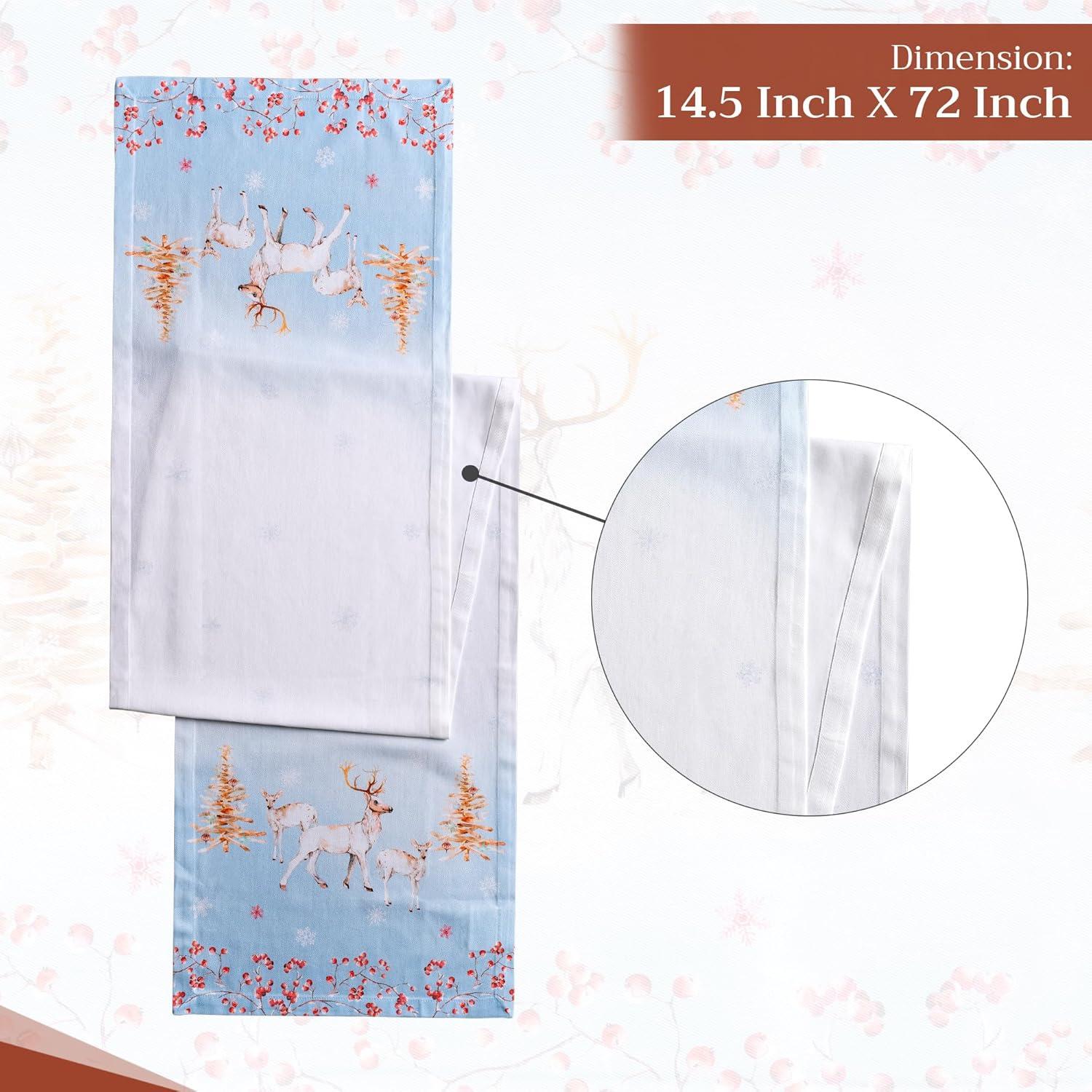 imageMaison d Hermine Table Runner 100 Cotton Single Layer Table Runners 72 inches Long for Thanksgiving Christmas Decorations Home Kitchen Dining Party Wedding Fairy Tale Forest 145quot x 72quot