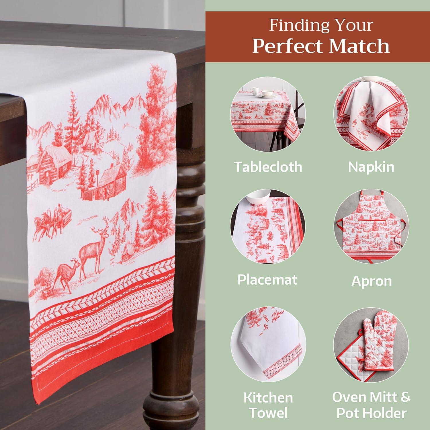 imageMaison d Hermine Table Runner 100 Cotton Single Layer Table Runners 72 inches Long for Thanksgiving Christmas Decorations Home Kitchen Dining Party Wedding Winter Jouy 145quot x 72quot