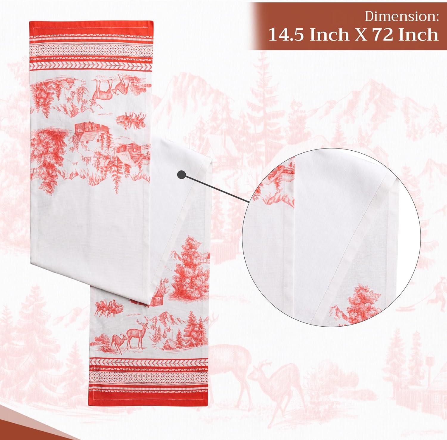 imageMaison d Hermine Table Runner 100 Cotton Single Layer Table Runners 72 inches Long for Thanksgiving Christmas Decorations Home Kitchen Dining Party Wedding Winter Jouy 145quot x 72quot