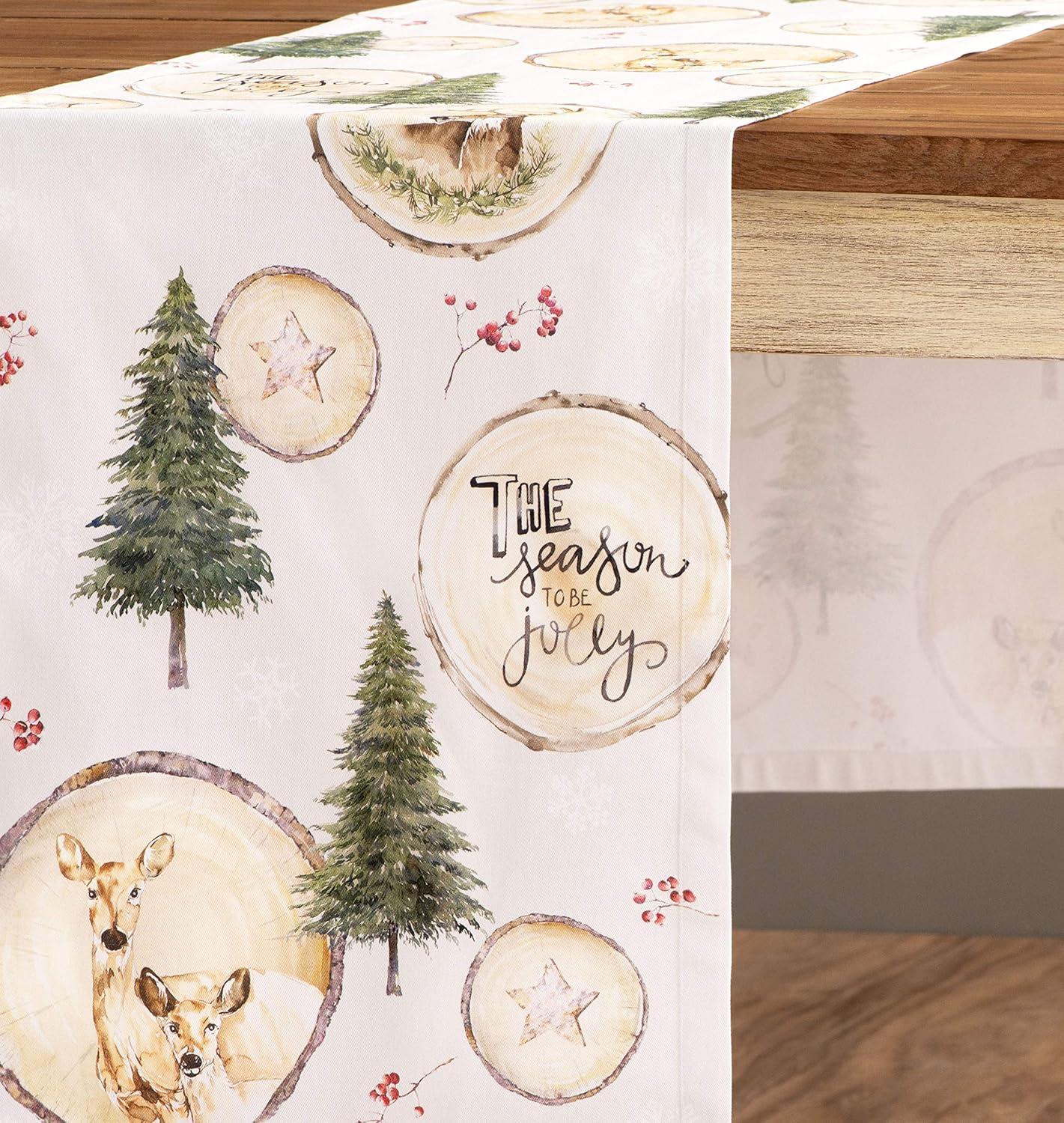 imageMaison d Hermine Table Runner 100 Cotton Single Layer Table Runners 72 inches Long for Thanksgiving Christmas Decorations Home Kitchen Dining Party Wedding Mountain Life 145quot x 72quot