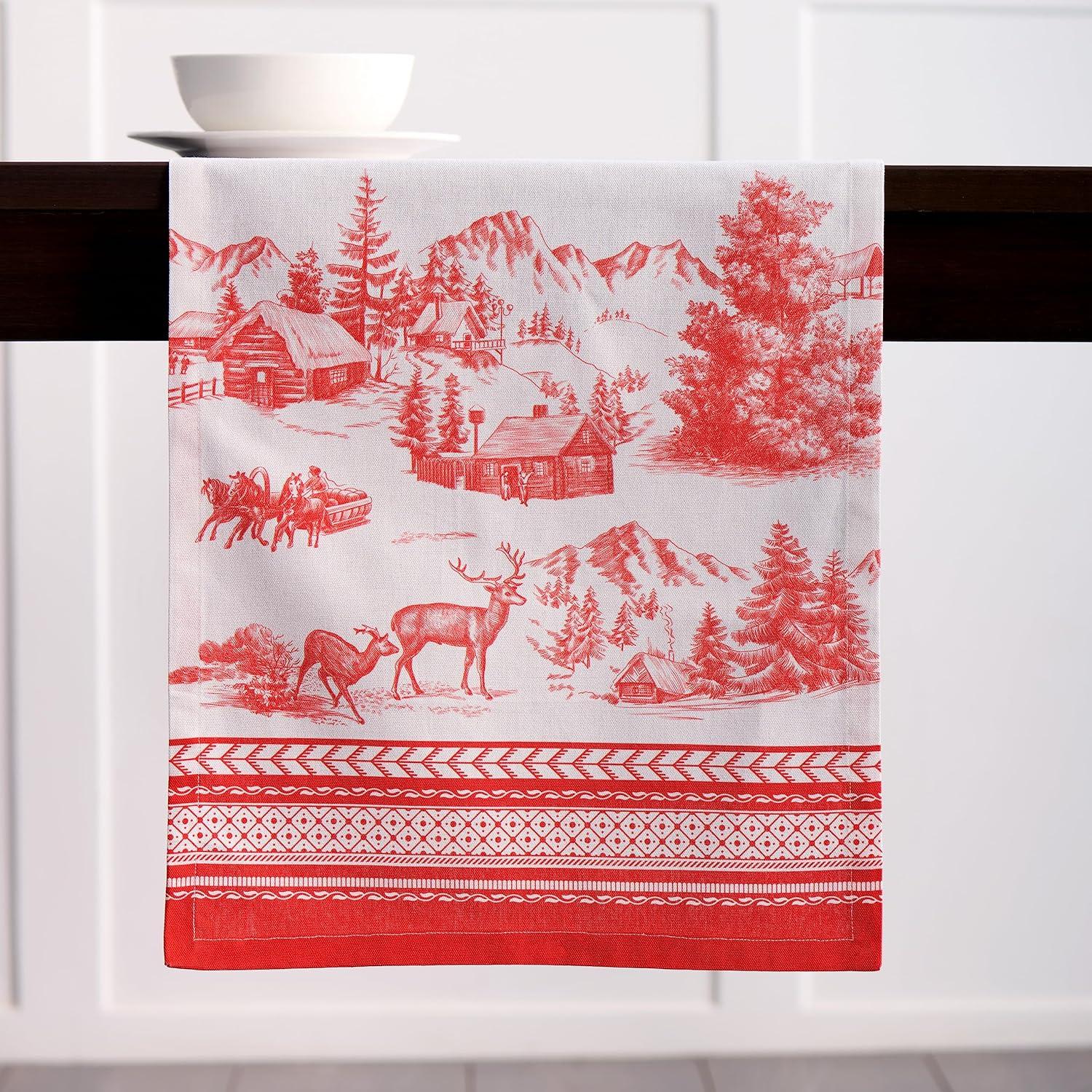 imageMaison d Hermine Table Runner 100 Cotton Single Layer Table Runners 72 inches Long for Thanksgiving Christmas Decorations Home Kitchen Dining Party Wedding Winter Jouy 145quot x 72quot