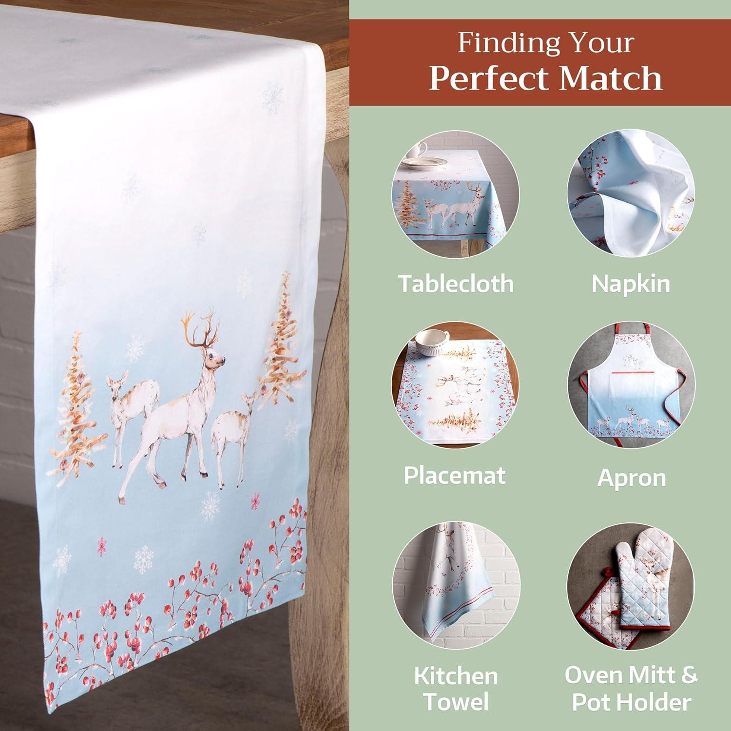 imageMaison d Hermine Table Runner 100 Cotton Single Layer Table Runners 72 inches Long for Thanksgiving Christmas Decorations Home Kitchen Dining Party Wedding Fairy Tale Forest 145quot x 72quot