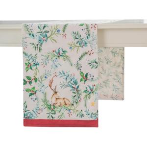 imageMaison d Hermine Table Runner 100 Cotton Double Layer Table Runners 72 inches Long for Thanksgiving Christmas Decorations Home Kitchen Dining Party Wedding Holly Time 145quot x 72quot