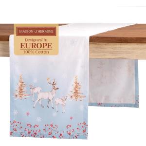 imageMaison d Hermine Table Runner 100 Cotton Single Layer Table Runners 72 inches Long for Thanksgiving Christmas Decorations Home Kitchen Dining Party Wedding Fairy Tale Forest 145quot x 72quot